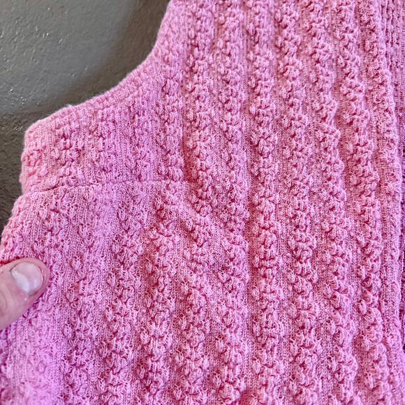 Vintage Children's Pink Handmade Knit Vest Coquette Sweater Vest Small - Picture 3 of 5